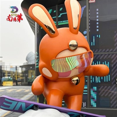 Didelės lauko triušio stiklo pluošto statulos